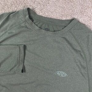 AFTCO Mens Medium Performance Long Sleeve Shirt Green American Fishing Tackle Co